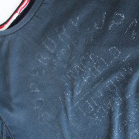 Superdry Navy Blue Track & Field Tee T-Shirt Boyfriend Fit Women's Size Medium - Picture 3 of 8